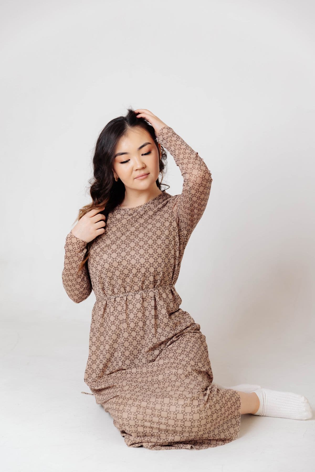 Robe Longue Plissée — Rose Poudré